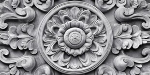 中式浮雕花纹精美细节展示