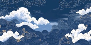 国风山水云海壮丽图景