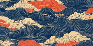 日式海浪纹理图案