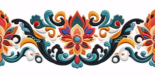 中式多彩传统花纹装饰