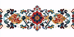 传统中式花卉图案纹饰