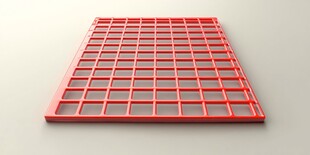 红色网格板模型展示