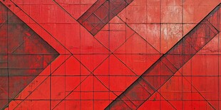 红色几何拼接墙面纹理