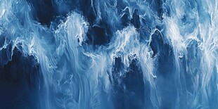 蓝色梦幻流动抽象艺术画面
