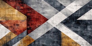 几何拼接复古风抽象图案