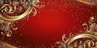 红底金饰华丽背景图