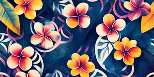 热带花卉图案背景