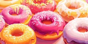 多彩美味甜甜圈诱人呈现