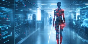 未来科技感的人体数字形象