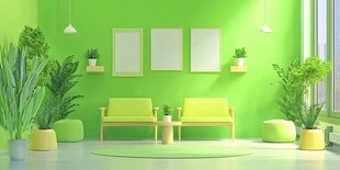 清新绿调室内舒适休憩空间