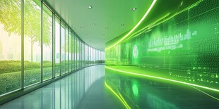 科技感绿色未来风走廊