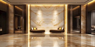 奢华大理石风格电梯厅设计