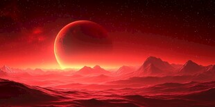 红色星球的壮丽宇宙景观