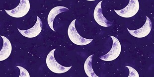 梦幻月夜月牙星空图案