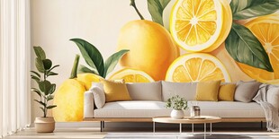 柠檬主题客厅墙面装饰画