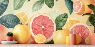 清新水果背景墙装饰画