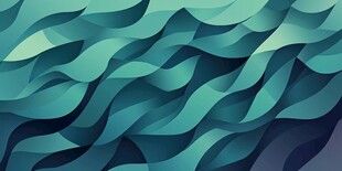 蓝绿色波浪状抽象几何背景