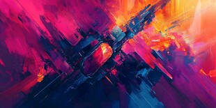 绚丽抽象艺术色彩画作