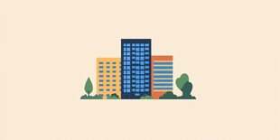 城市建筑景观插画