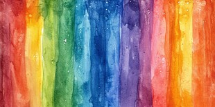 彩虹色水彩条纹背景图