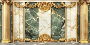 奢华大理石金柱装饰背景墙