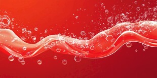 红色动感水花气泡背景图