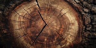 树桩年轮特写