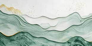 青绿水墨山峦抽象背景图