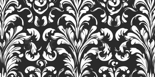 黑白欧式花纹无缝图案