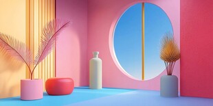 梦幻多彩室内装饰场景