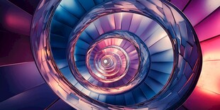 梦幻螺旋楼梯绚丽视觉盛宴