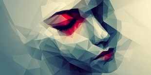 几何风格的抽象女性面孔