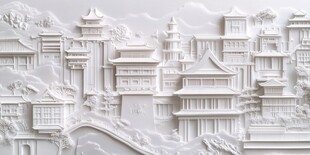 中式古建筑浮雕艺术图景