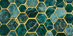 祖母绿六边形瓷砖纹理