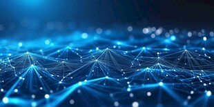 科技感蓝色网络线条背景图