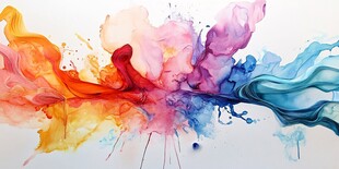 缤纷色彩水墨抽象艺术图