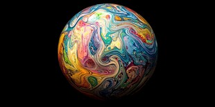 彩色流体星球艺术图像