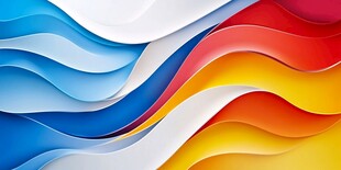 绚丽多彩波浪抽象背景图