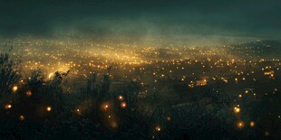 夜幕下璀璨的城市灯火