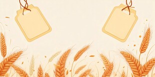 麦穗间的空白标签背景图