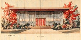 现代风格建筑手绘效果图