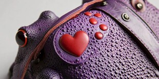 紫色青蛙造型包饰红心