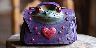 紫色青蛙造型时尚手提包