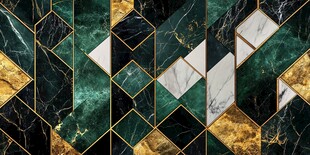 绿金几何大理石瓷砖图案