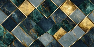 奢华绿金几何大理石纹理