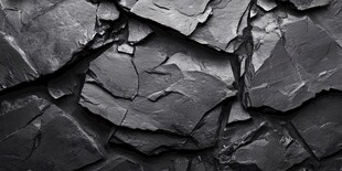 黑色碎裂岩石纹理特写