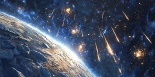 地球外的绚烂流星景象