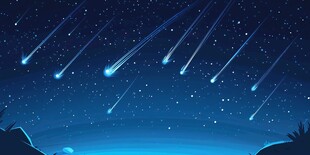 梦幻流星划过深邃夜空