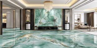 奢华绿玉石客厅空间设计