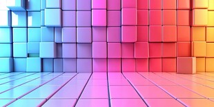 彩色立体方块组成的绚丽空间